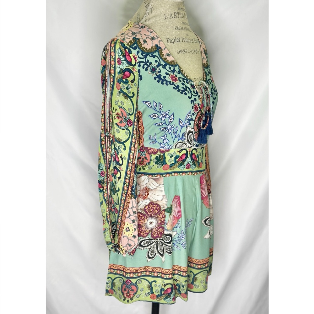 Farm Rio for Anthropologie Bohemian Caversham Floral Print Romper - Picture 4 of 12